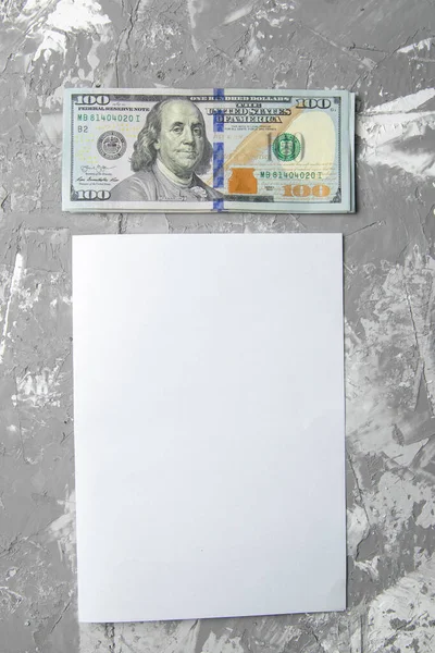 Witte Blanco Lakens Amerikaanse Dollars Concept Van Planning Behoud Cash — Stockfoto