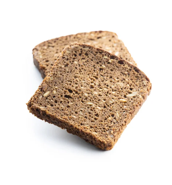 Dieet Granen Brood Met Zonnebloempitten Geïsoleerd Witte Achtergrond — Stockfoto