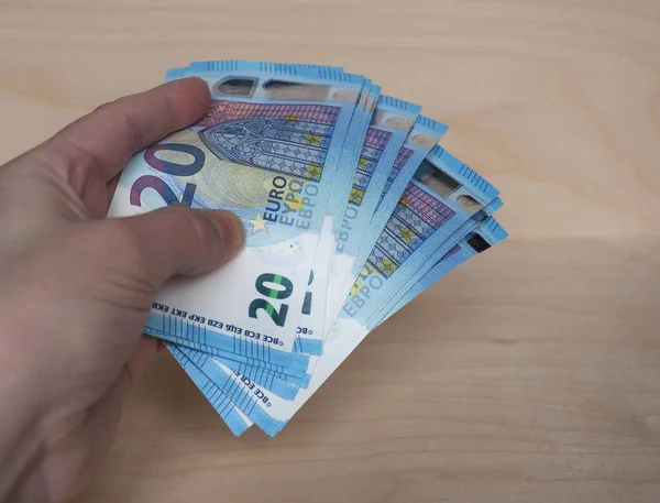 手押しユーロ紙幣 Eur 欧州連合の通貨 — ストック写真
