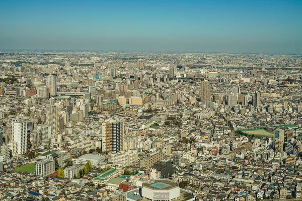 Tokyo Skyline Sett Utifrån Observatoriet Solsken Fotografering Plats Tokyo Storstadsområde — Stockfoto