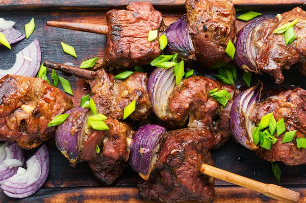 Tradición Árabe Kebab Hígado Pinchos Cocina Turca — Foto de Stock