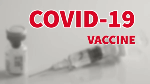 Надпись Вакцины Covid Черно Белом Фоне Коронавирусное Заболевание 2019 Covid — стоковое фото