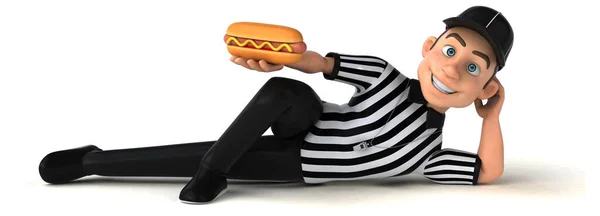 肉料理垂直と漫画のキャラクターの楽しい3Dイラスト — ストック写真