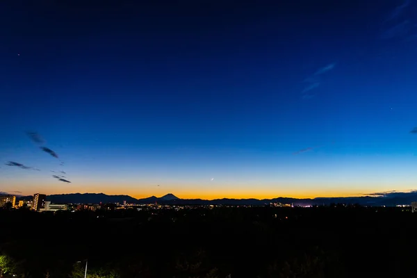 Prachtige Zonsondergang Boven Stad — Stockfoto