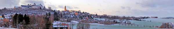Panoramique Château Petite Ville Augustusburg Saxe Allemagne Une Église Des — Photo