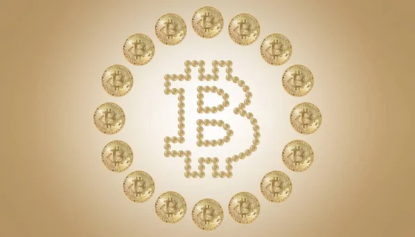 Bitcoin Symbol White Background Illustration — Stock Photo, Image