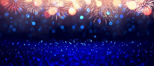 Fuochi Artificio Colorati Con Sfondo Bokeh Capodanno Celebrazione Astratto Sfondo — Foto Stock