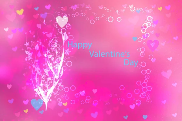 Valentine Day Background Hearts Text — Stock Photo, Image