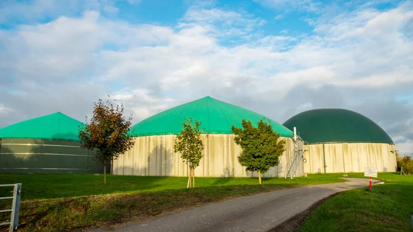 Fábrica Biogás Campo Alemania — Foto de Stock