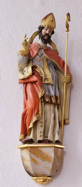 Standbeeld Van Sint Laurentiuskerk Kleinostheim Duitsland — Stockfoto