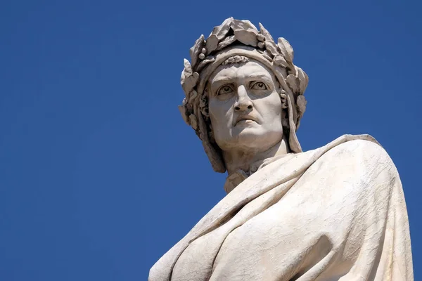 Estatua Dante Alighieri Plaza Santa Croce Florencia Italia — Foto de Stock