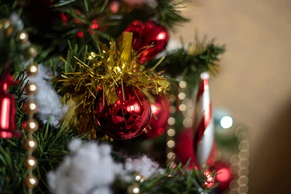 Arbre Noël Avec Des Décorations Des Boules — Photo
