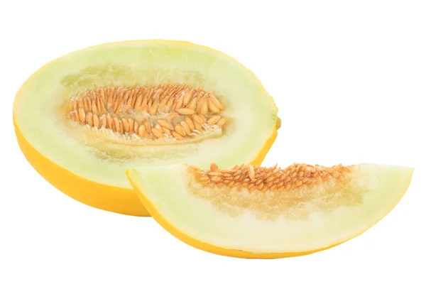 Melon Madu Irisan Buah Segar Vegan Musim Panas Terisolasi Latar — Stok Foto