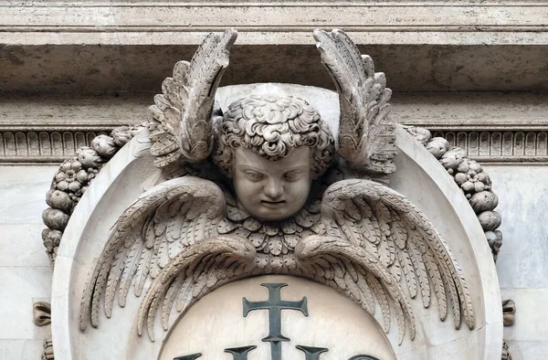 Anjo Fachada Igreja Gesu Igreja Mãe Companhia Jesus Roma Itália — Fotografia de Stock