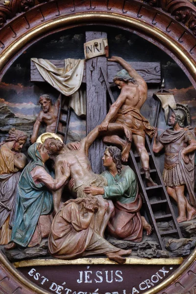 13A Crucis Corpo Gesù Viene Rimosso Dalla Croce Monastero Certosino — Foto Stock