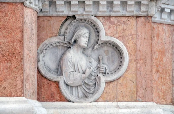 San Florian Por Paolo Bonaiuto Relieve Fachada Basílica San Petronio —  Fotos de Stock