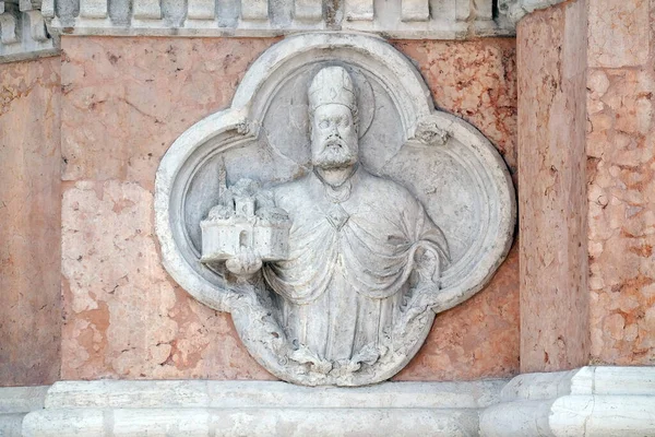 Petronio Von Giovanni Riguzzo Relief Der Fassade Der Basilika San — Stockfoto