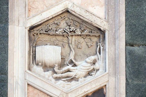 Noah Collaborator Andrea Pisano 1334 Relief Giotto Campanile Cattedrale Santa — Fotografia de Stock