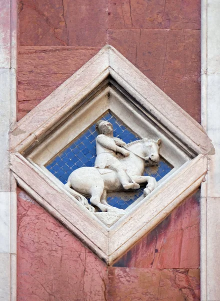 Marc Collaborator Andrea Pisano 1337 Relief Giotto Campanile Cattedrale Santa — 스톡 사진