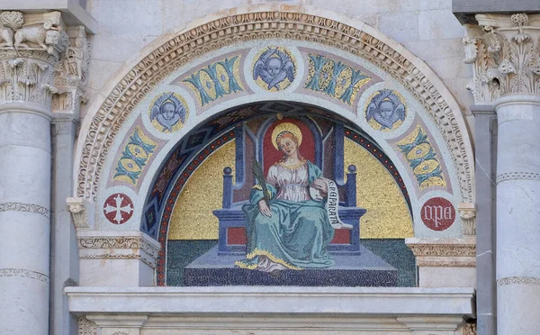 Mosaico Santa Reparata Giuseppe Modena Lucca Luneta Sobre Puerta Izquierda — Foto de Stock
