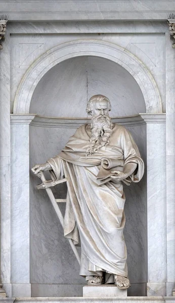 Saint Paul Statue Front Basilica Saint Paul Walls Rome Italy — Stock Photo, Image