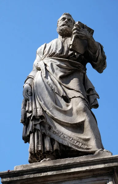 Statue Apôtre Saint Pierre Sur Ponte Sant Angelo Rome Italie — Photo