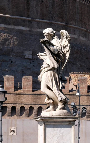 Statua Dell Angelo Con Sudario Cosimo Fancelli Ponte Sant Angelo — Foto Stock