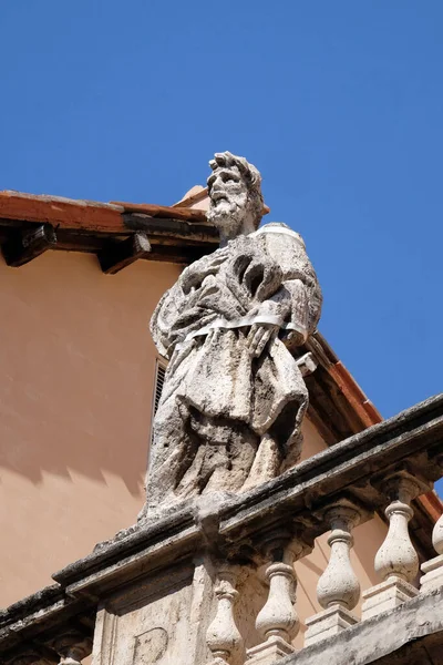 Standbeeld Van Apostel Kerk Dei Santi Xii Apostoli Rome Italië — Stockfoto