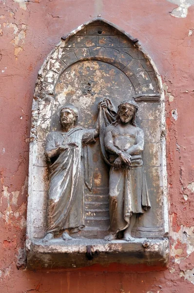 Ecce Homo Bassorilievo Nella Basilica San Silvestro San Silvestro Capite — Foto Stock
