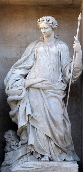 Estátua Saúde Fonte Trevi Roma Fontana Trevi Dos Marcos Mais — Fotografia de Stock