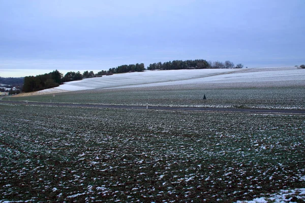 Pohled Hartmannsberg Poblíž Weissachu Zimě — Stock fotografie