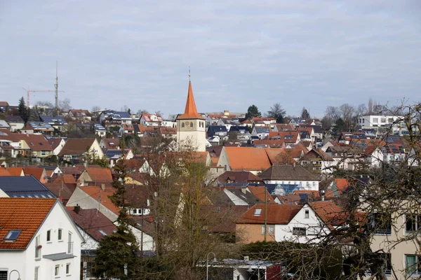 Blick Auf Die Stadt Weissach Baden Württemberg — Stockfoto