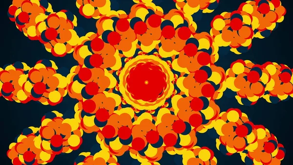 Computer Generated Abstract Backdrop Flashing Colored Circles Kaleidoscope Converts Colorful — Foto Stock