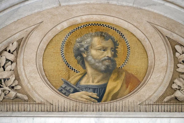 Saint Peter Mosaic Basilica Saint Paul Walls Rome Italy — Stock Photo, Image