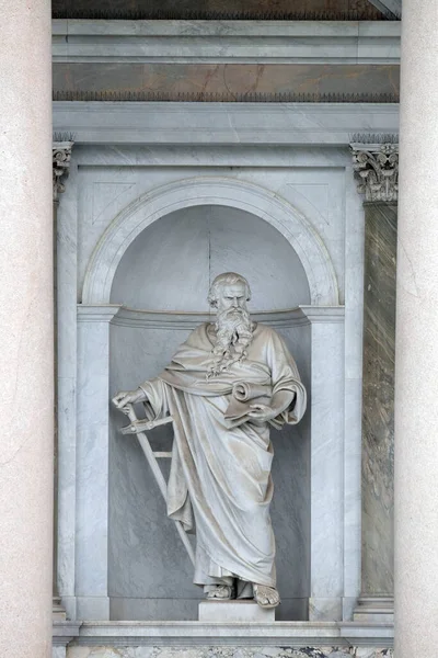 Estatua San Pablo Frente Basílica San Pablo Extramuros Roma Italia —  Fotos de Stock