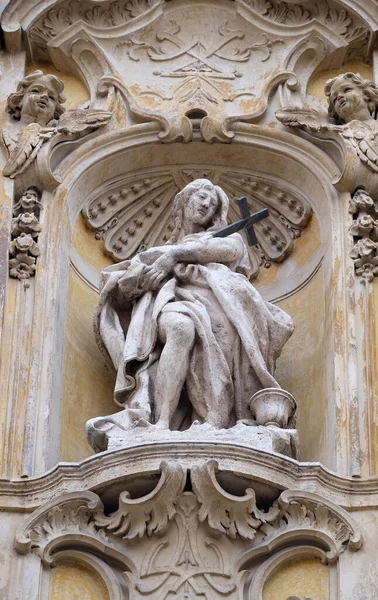 Statue Der Heiligen Maria Magdalena Der Fassade Der Kirche Santa — Stockfoto