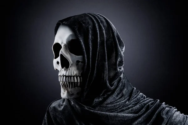 Scary Halloween Concept Skull Black Hole Dark Background — Stock Photo, Image