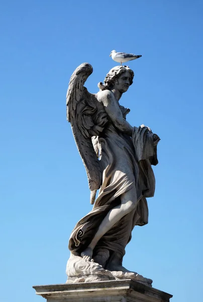 Statue Angel Garment Dice Paolo Naldini Ponte Sant Angelo Rome — стокове фото