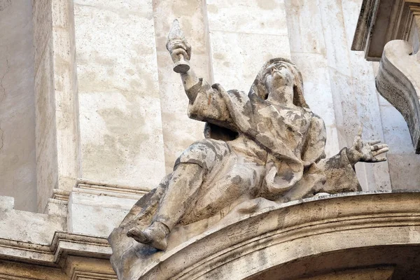 Ängel Fasaden San Marcello Corso Kyrkan Rom Italien — Stockfoto