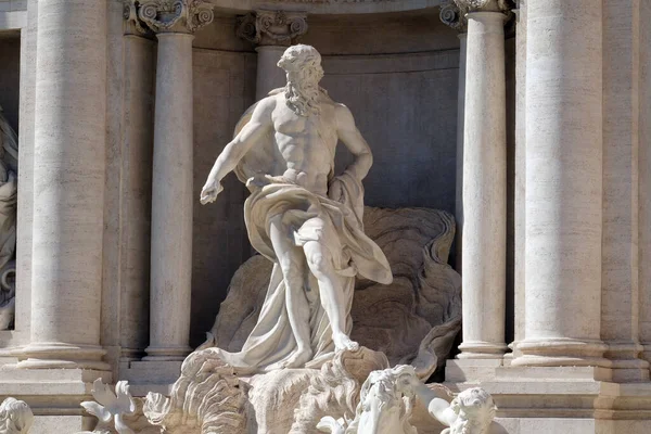 Oceano Statua Principale Della Fontana Trevi Roma Fontana Trevi Uno — Foto Stock
