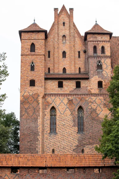 Malbork Slott Tidigare Marienburg Slott Säte För Stormästaren Teutoniska Riddarna — Stockfoto