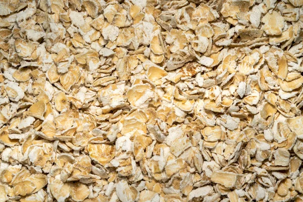 Rolled Oat Flakes Background Known Oatmeal Has Breakfast Health Benefits — Stock Photo, Image