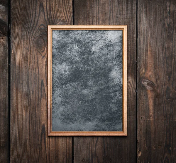 Rechthoekig Bruin Houten Frame Een Achtergrond Van Zeer Oude Planken — Stockfoto