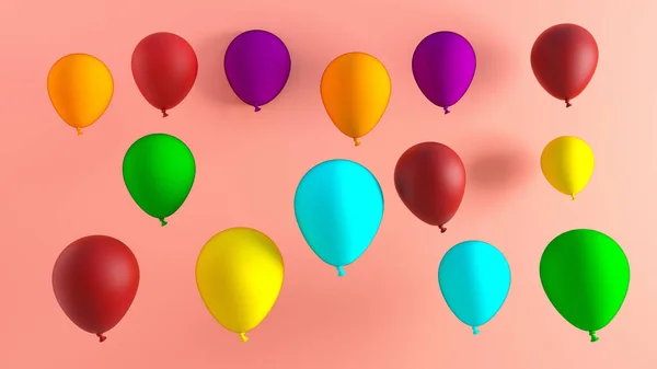 Colorful Balloons Isolated White Background Illustration — Stock Photo, Image