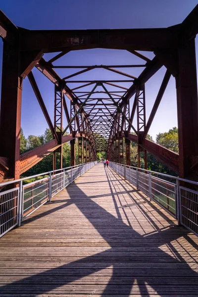 Pont Bois Dans Parc — Photo