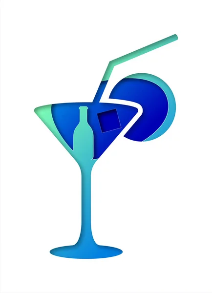 Cocktail Glass Icon Flat Illustration Martini Drink Vector Icons Web — Stock Photo, Image