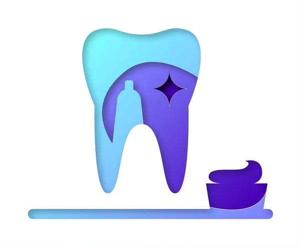 Dente Com Dentes Azuis Ilustração Vetorial — Fotografia de Stock