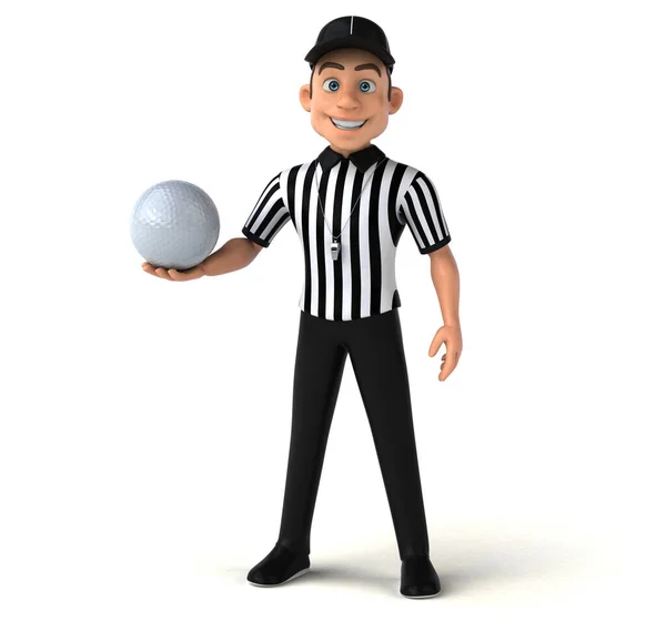 Divertente Illustrazione Arbitro Con Palla — Foto Stock