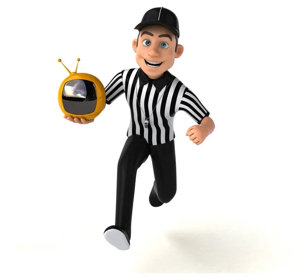 Fun Illustration Cartoon Referee Ball — Stock Photo, Image