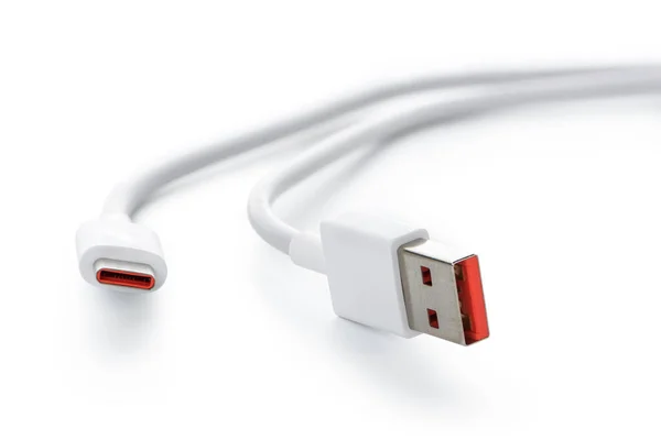 Usb Kábel Fehér Háttér — Stock Fotó